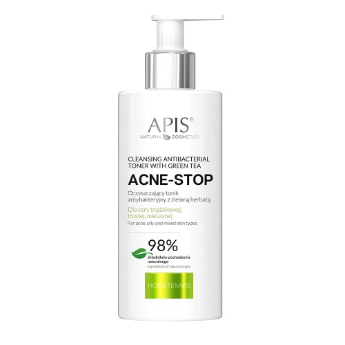 Apis Acne-Stop Oczyszczający tonik antybakteryjny z zieloną herbatą 300ml