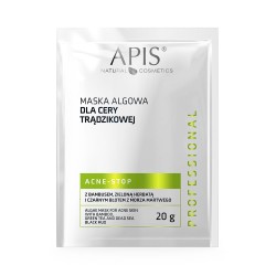 Apis Professional Maska algowa dla cery trądzikowej z bambusem, zieloną herbatą i czarnym błotem z Morza Martwego 20g