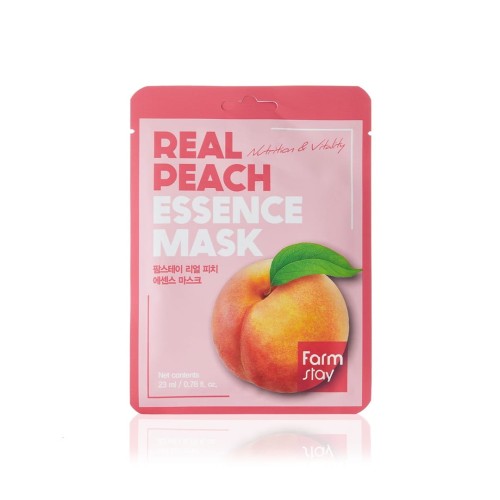 Farmstay Real Peach Essence Mask - Maska z Ekstraktem z Brzoskwini 1szt