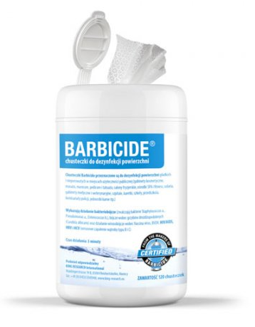 Barbicide Wipes - chusteczki do bezpiecznej dezynfekcji powierzchni 100szt.