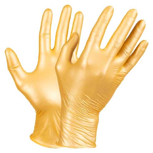Rękawiczki medyczne nitrylowe Fancy złote perłowe