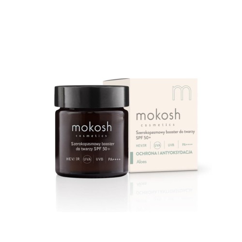 Mokosh Szerokopasmowy booster do twarz SPF 50+ Aloes 30ml 