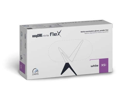 Rękawiczki medyczne nitrylowe bezpudrowe Flex białe - różne rozmiary 