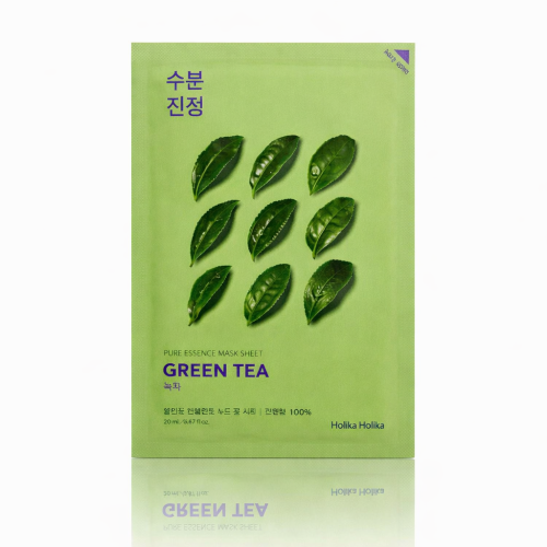 Holika Holika Pure Essence Mask Sheet - Green Tea - Odświeżająca maska w płachcie z wciągiem z zielonej herbaty - 1 szt. 