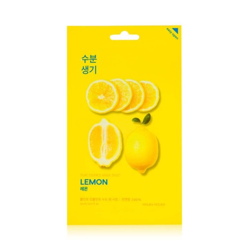 Holika Holika Pure Essence Mask Sheet Lemon - Maska rozjaśniająca i redukująca wydzielanie sebum w płachcie z ekstraktem z cytryny 1szt. 