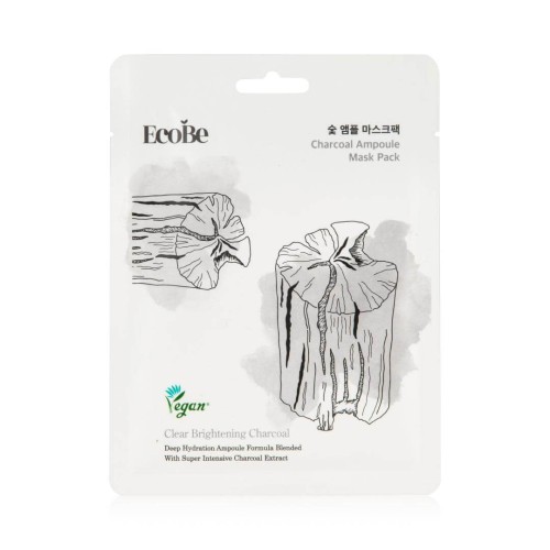 EcoBe Charcoal Ampoule Mask - Maska absorbująca nadmiar sebum z ekstraktem z węgla 1szt. 
