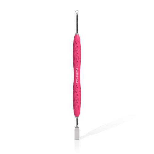 Staleks Kopytko do manicure Gummy z silikonową rękojeścią UNIQ 11/1 (popychacz płaski prosty i pierścień)