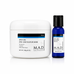 M.A.D Acne Spot on Zinc and Sulfur Mask Maska dla skór tłustych 240g + Booster Serum 30ml