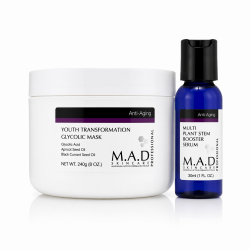 M.A.D Anti-Aging Youth Transformation Glycolic Mask Maska z kwasem glikolowym 240g + Booster Serum 30ml