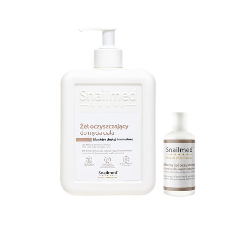 Snailmed Żel oczyszczający do mycia ciała 300ml + żel oczyszczający do twarzy 20ml gratis