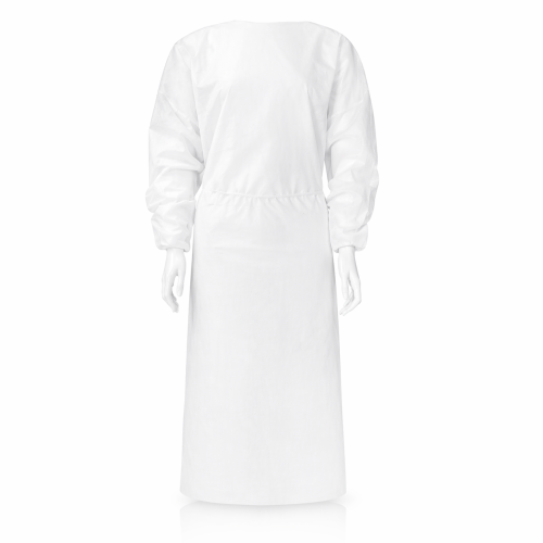 Fartuch ochronny włókninowy wiązany na troki biały - L 