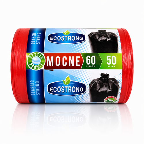 Worki na odpady czerwone 60l LDPE 50szt.