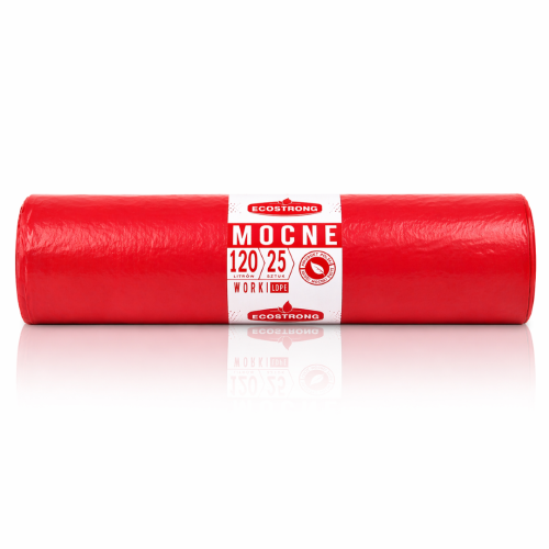Worki na odpady czerwone 120l LDPE 25szt.
