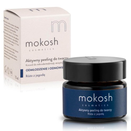 Mokosh Aktywny peeling do twarzy Róża z jagodą 15ml