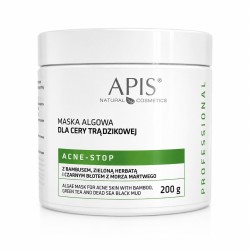 Apis Professional Acne-stop Maska algowa dla cery trądzikowej z bambusem, zieloną herbatą i czarnym błotem 200g