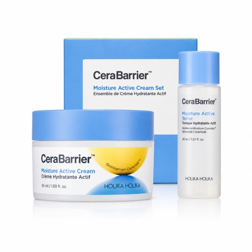 Holika Holika CeraBarrier Moisture Active Cream Special Edition - Zestaw do pielęgnacji twarzy: krem i toner 50 ml + 30 ml
