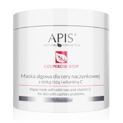 Apis Professional Couperose-stop Maska Algowa dla Cery Naczynkowej z Dziką Różą i Witaminą C 200g