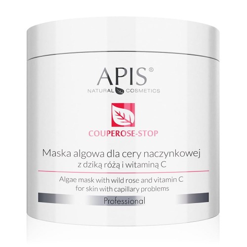 Apis Professional Couperose-stop Maska Algowa dla Cery Naczynkowej z Dziką Różą i Witaminą C 200g