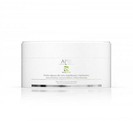 Apis Professional Acne-stop Maska algowa dla cery trądzikowej z bambusem, zieloną herbatą i czarnym błotem 100g