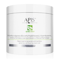 Apis Professional Acne-stop Maska algowa dla cery trądzikowej z bambusem, zieloną herbatą i czarnym błotem 200g